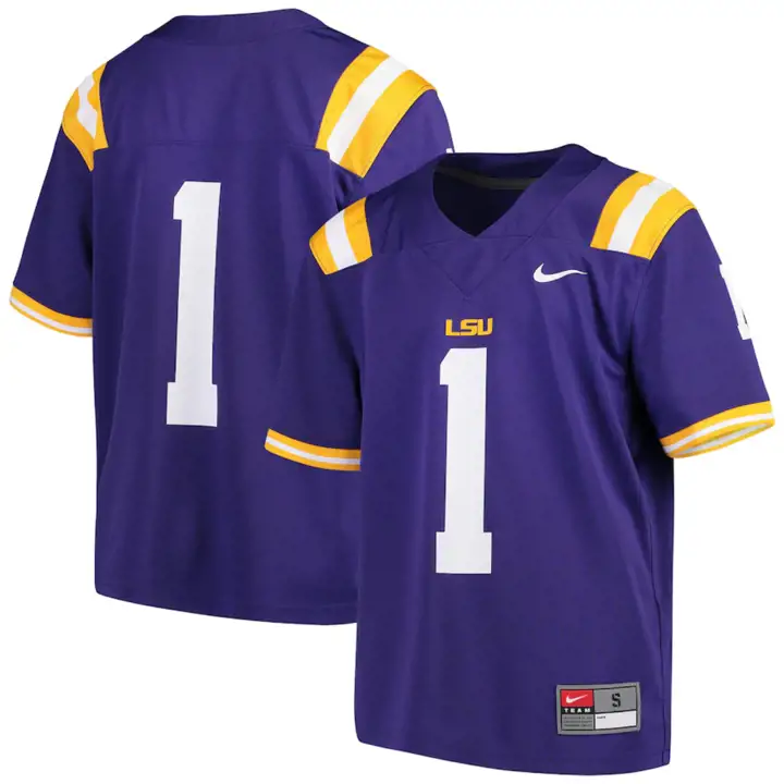 Maillot de match réplique LSU NCAA pour jeune 19 pur