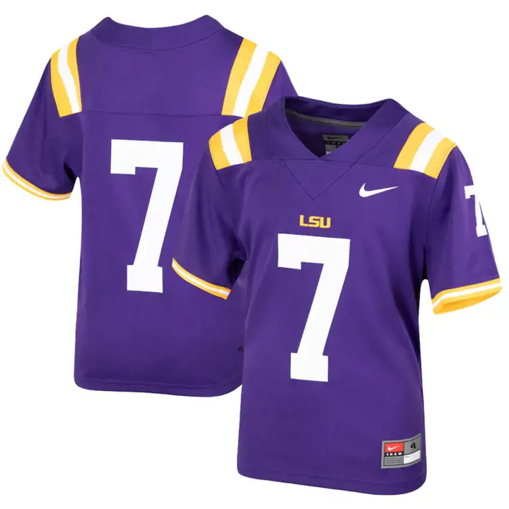 Maillot de match de football américain replica NCAA L.S.U. pour enfant 19 pur