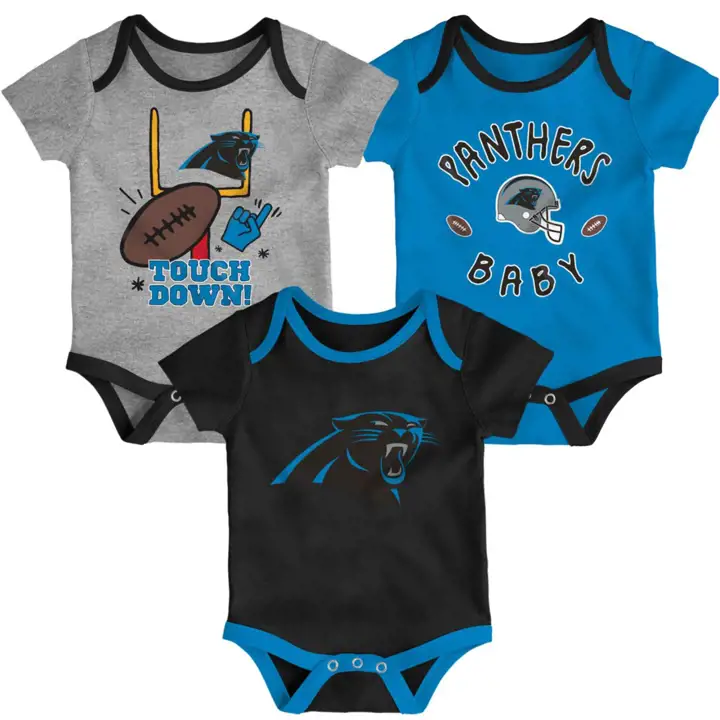 Ensemble 3 pièces barboteuse Carolina Panthers NFL pour nouveau-né Champ 21 bleu