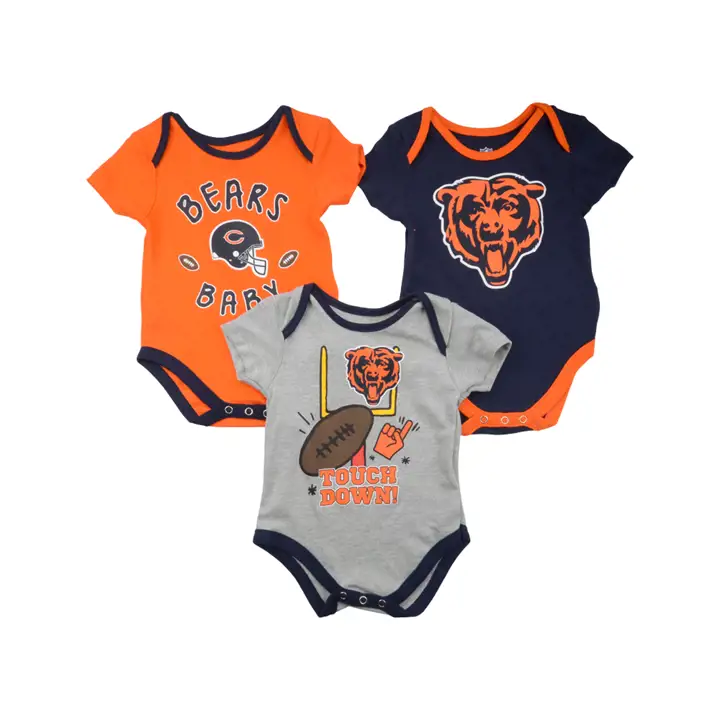 Ensemble grenouillère 3 pièces Chicago Bears NFL nouveau-né Champ 21 marine