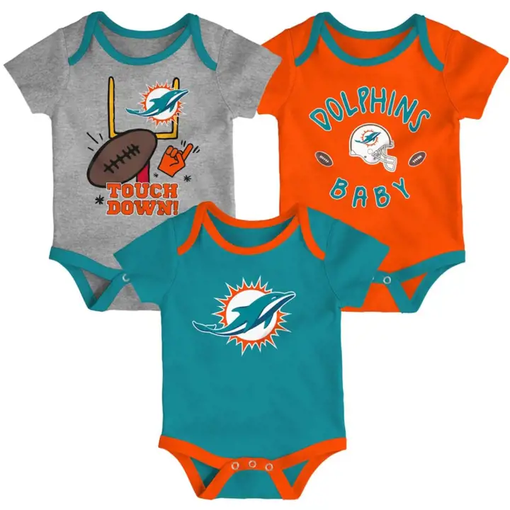 Ensemble 3 pièces barboteuse Miami Dolphins NFL nouveau-né champion 21 aq