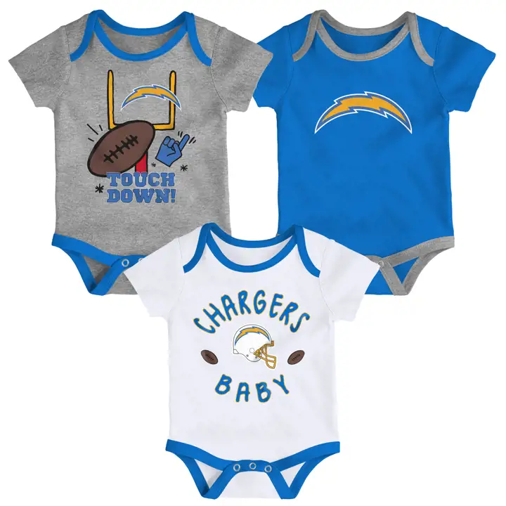 Ensemble grenouillère 3 pièces NFL Newborn Champ Los Angeles Chargers 21 bl