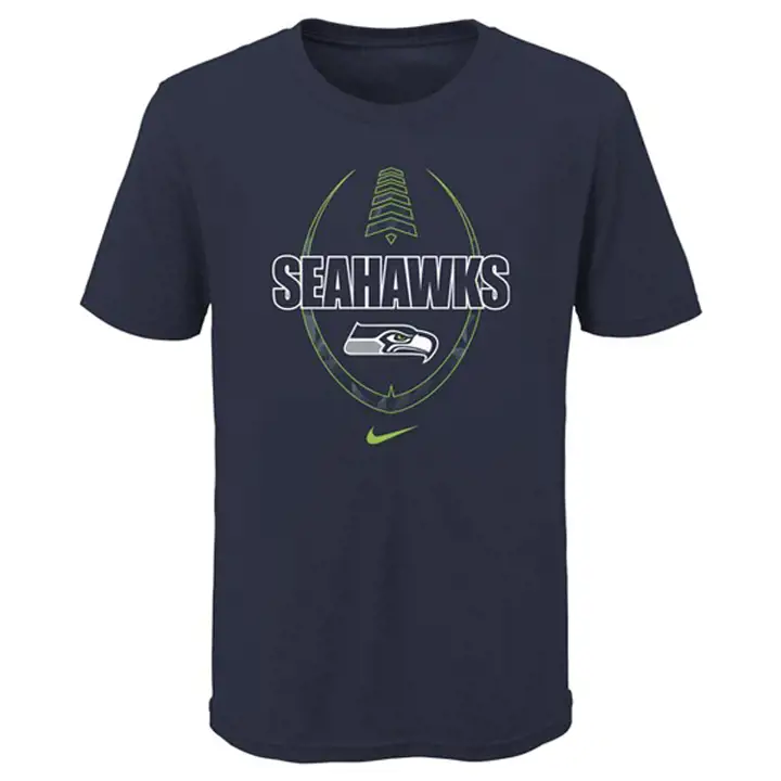 T-shirt emblématique de football américain NFL Seattle Seahawks pour jeune, 20 marine