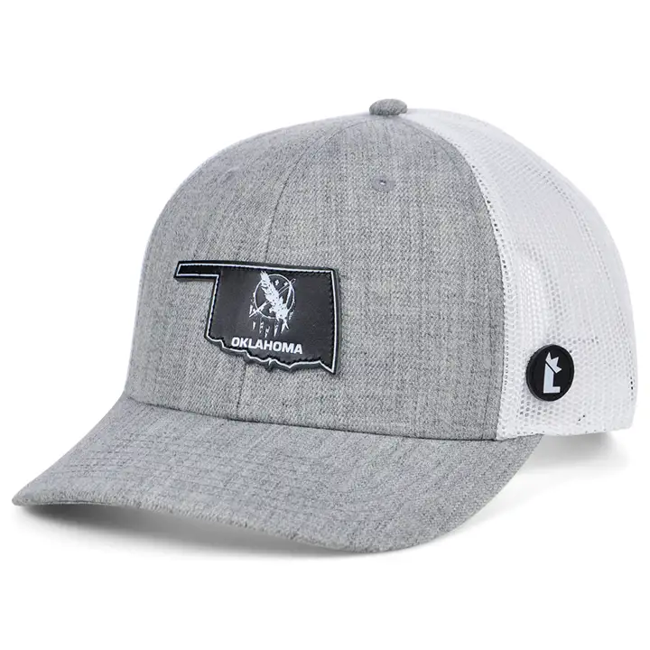 Local Crowns Casquette trucker incurvée Overcast Oklahoma gris/blanc
