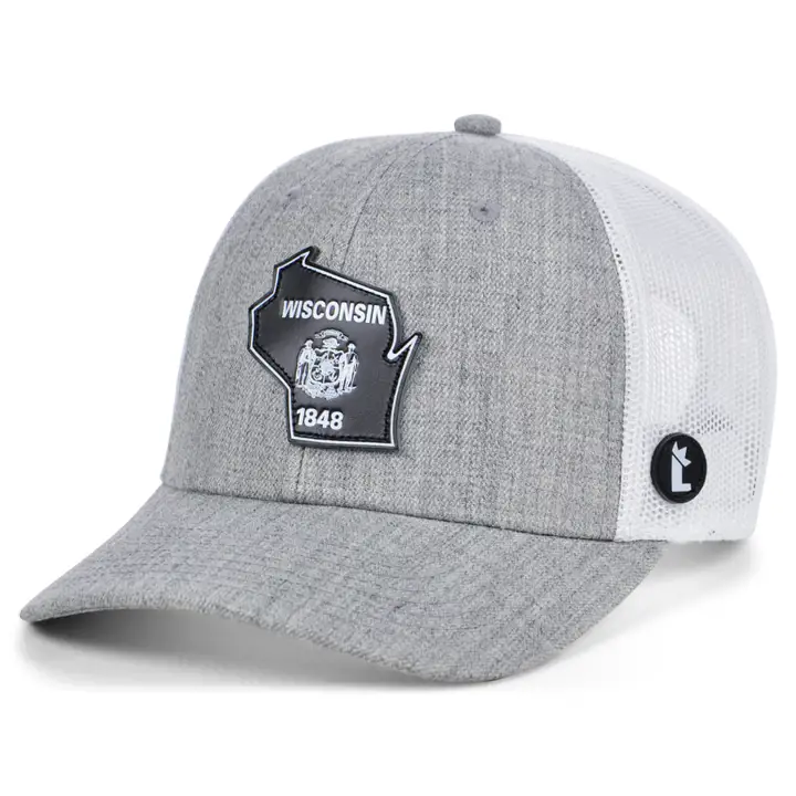 Local Crowns The Overcast Curved Trucker WISCONSIN gris/blanc