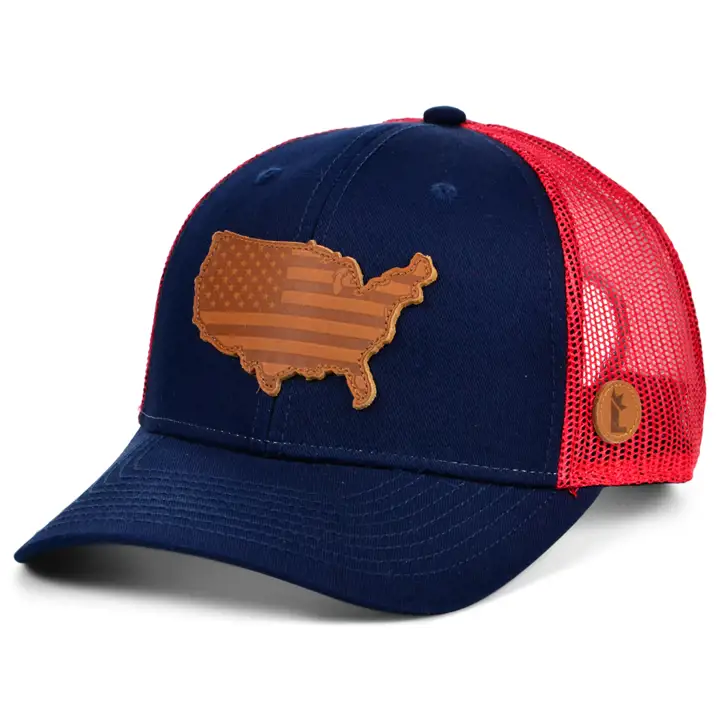 Local Crowns The Statement Casquette Trucker incurvée USA marine/rouge