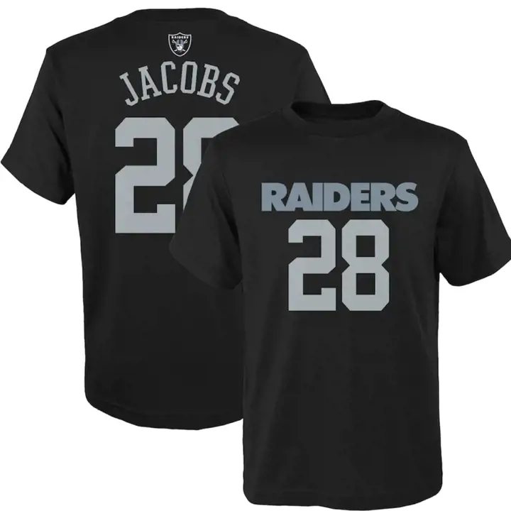 T-shirt enfant NFL Raiders de Las Vegas Player Mainliner – Jacobs – Noir