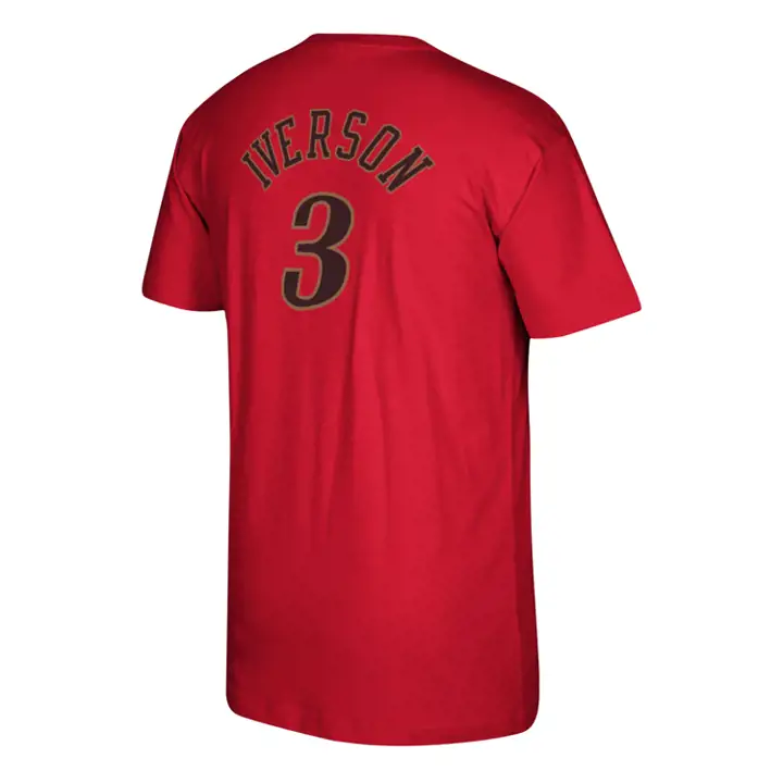 SIXERS NBA Tee de joueur Reload Allen Iverson ROUGE