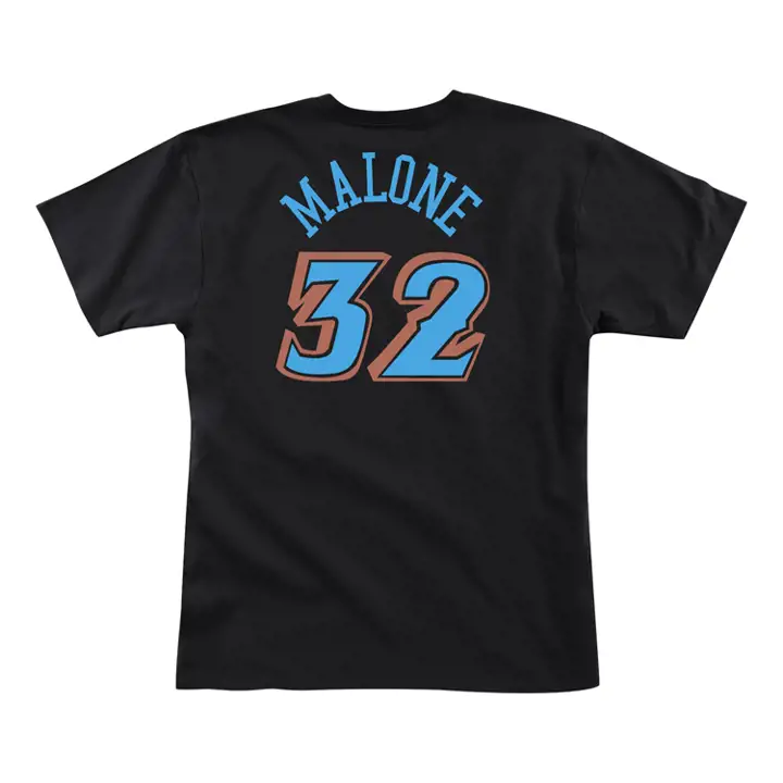 T-shirt Joueur JAZZ NBA Karl Malone BLK