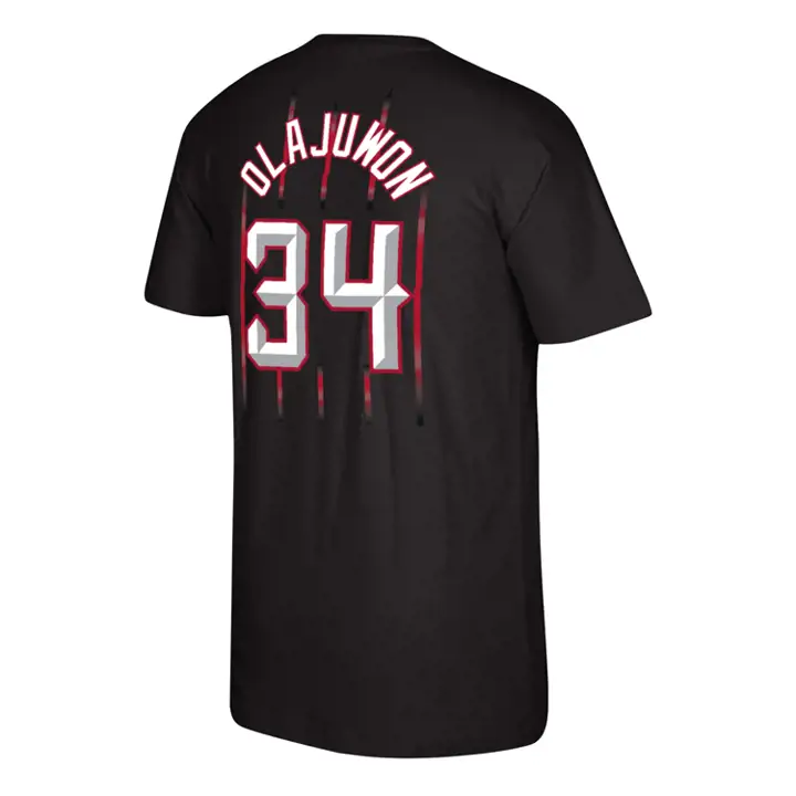 T-shirt Homme NBA Houston Rockets Player Hakeem Olajuwon Noir