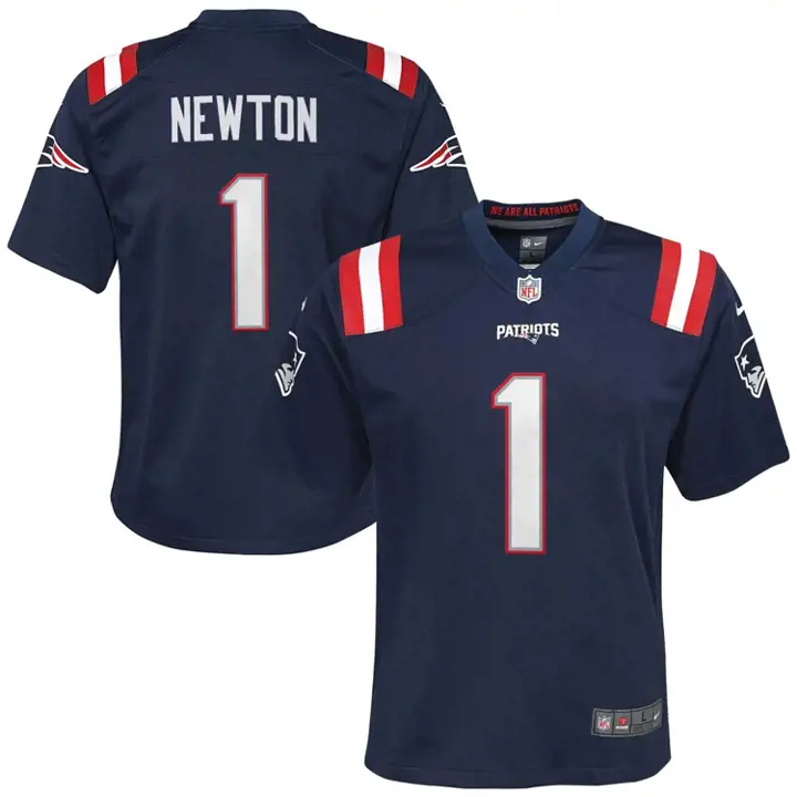 Maillot de match NFL enfant en bas âge New England Patriots Newton bleu marine