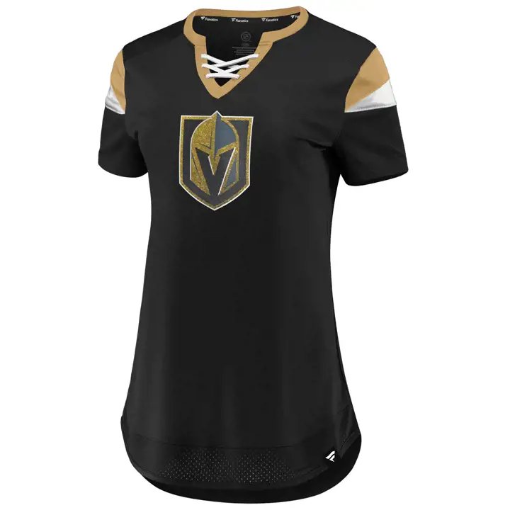 Chandail Athena à lacets des Golden Knights de Vegas de la LNH pour femme – Noir