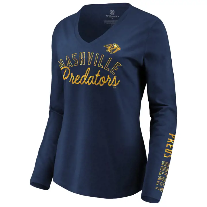 T-shirt à manches longues Nashville Predators NHL All Out Glitz pour femme