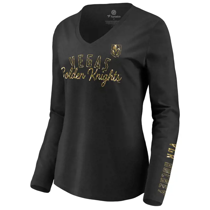 T-shirt Vegas Golden Knights LNH à manches longues « All Out Glitz » pour femme B
