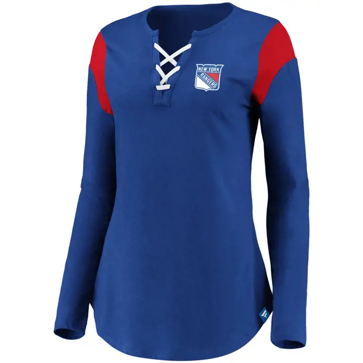 New York Rangers NHL - Haut Iconic Lace-Up Manches Longues Femme RBL/RED