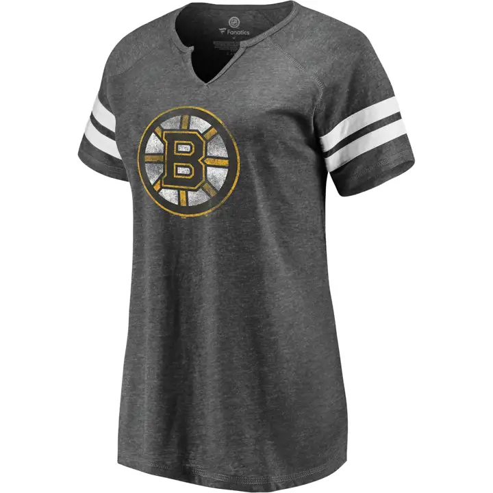 Haut avec encoche et logo Boston Bruins LNH pour femme, noir