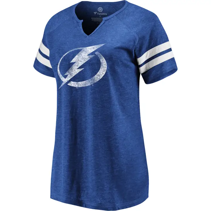 Haut à col en V fendu à logo féminin LNH Tampa Bay Lightning BLEU