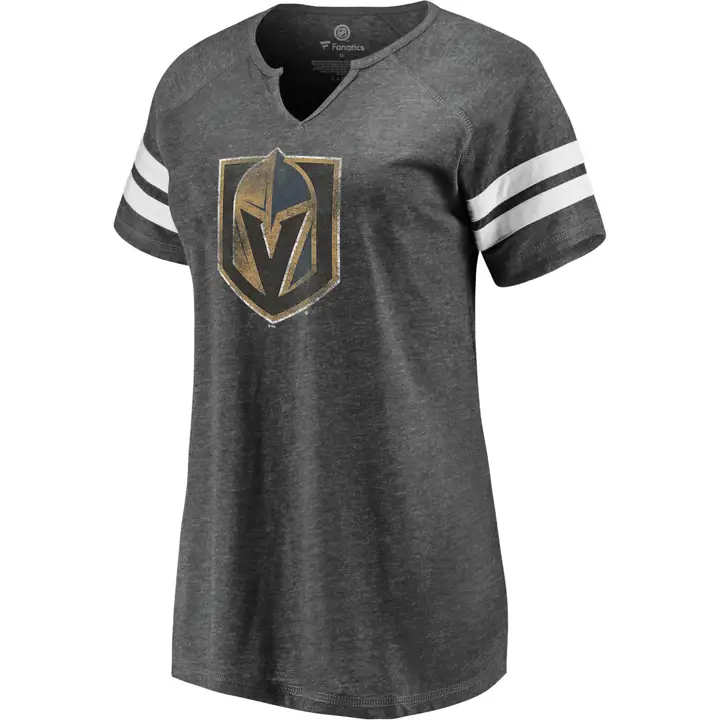 Haut à encolure en V à logo des Golden Knights de Vegas (LNH) pour femme, noir