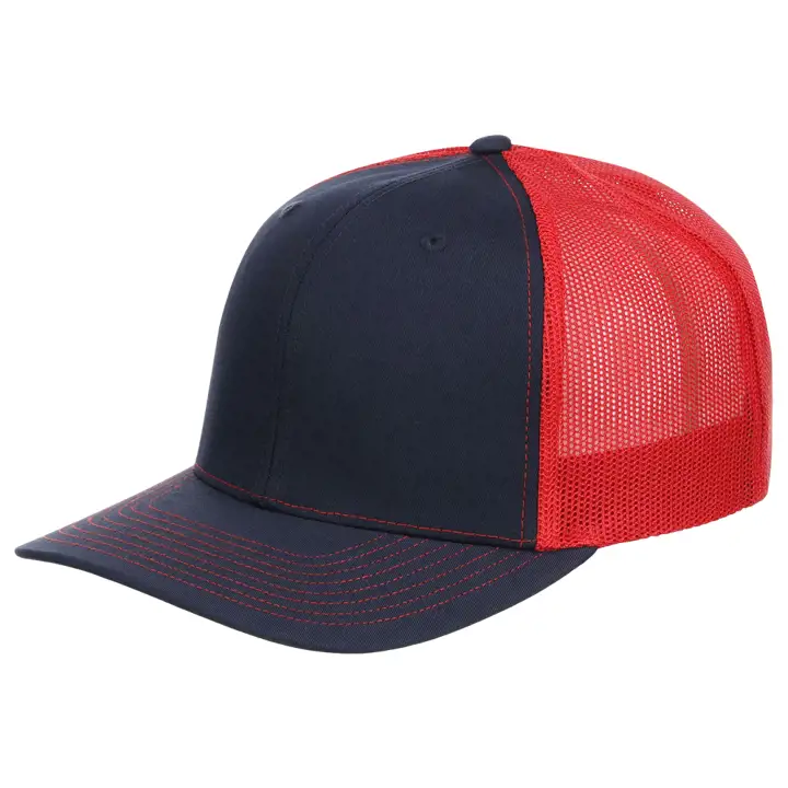 Casquette trucker unie 112 marine/rouge