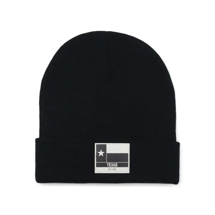 Local Crowns Le bonnet tricoté Texas BLK avec patch