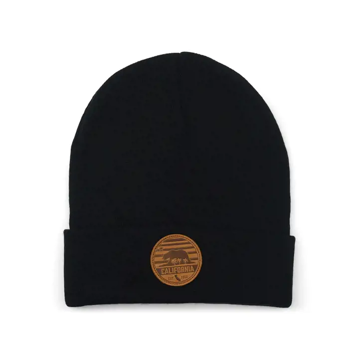 Local Crowns Le bonnet en maille brodé CALIFORNIA NOIR