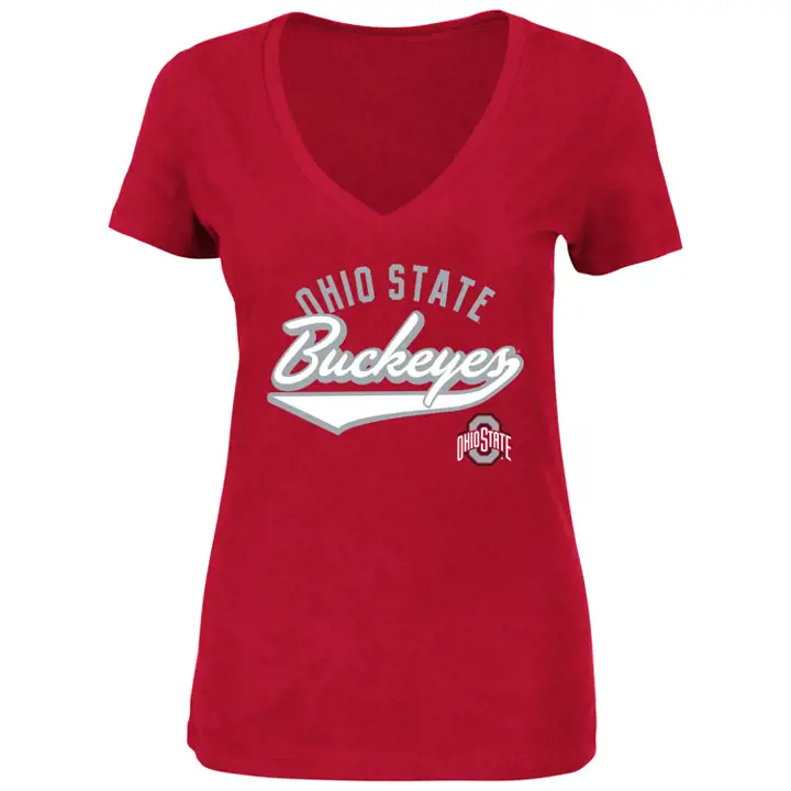T-shirt femme grande taille Grand Chelem NCAA Ohio State Buckeyes rouge