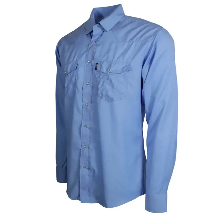 HOOey Sol Snap Front Long Sleeve bleu