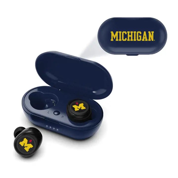 Écouteurs sans fil authentiques Michigan Wolverines ast