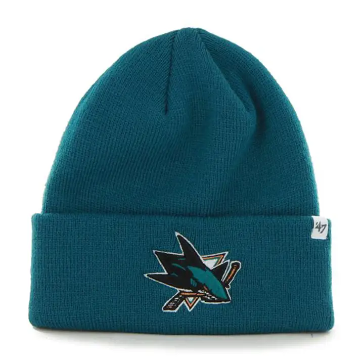 BONNET EN TRICOT AVEC REVERS DE MARQUE '47 DES SHARKS DE SAN JOSE (LNH), TEINTE AIGUE-MARINE