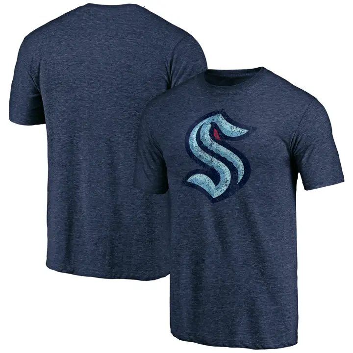 T-shirt marine vintage Seattle Kraken NHL Tri-Blend Prime Logo