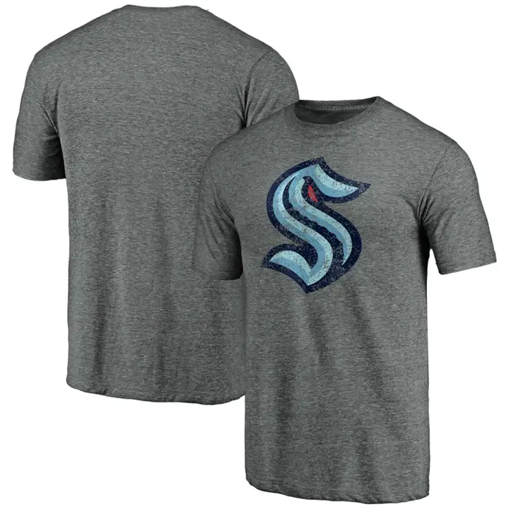 T-shirt vintage Seattle Kraken NHL Tri-Blend Prime Logo gris