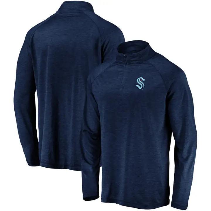 Seattle Kraken NHL rayé 1/4 Zip marine