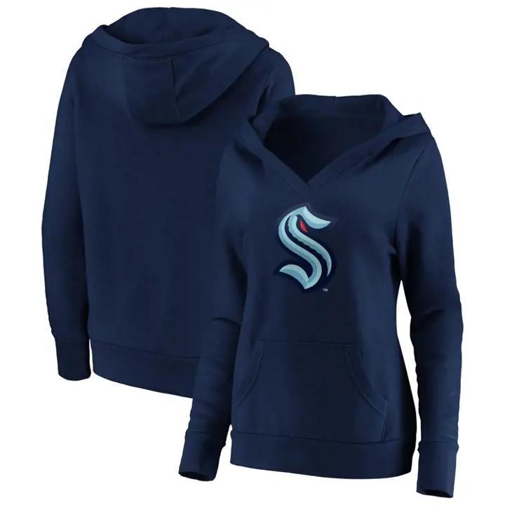 Molleton marine col en V pour femme Seattle Kraken NHL Leader