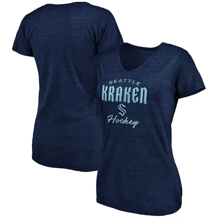 T-shirt Femme Seattle Kraken NHL Freeline Col V marine