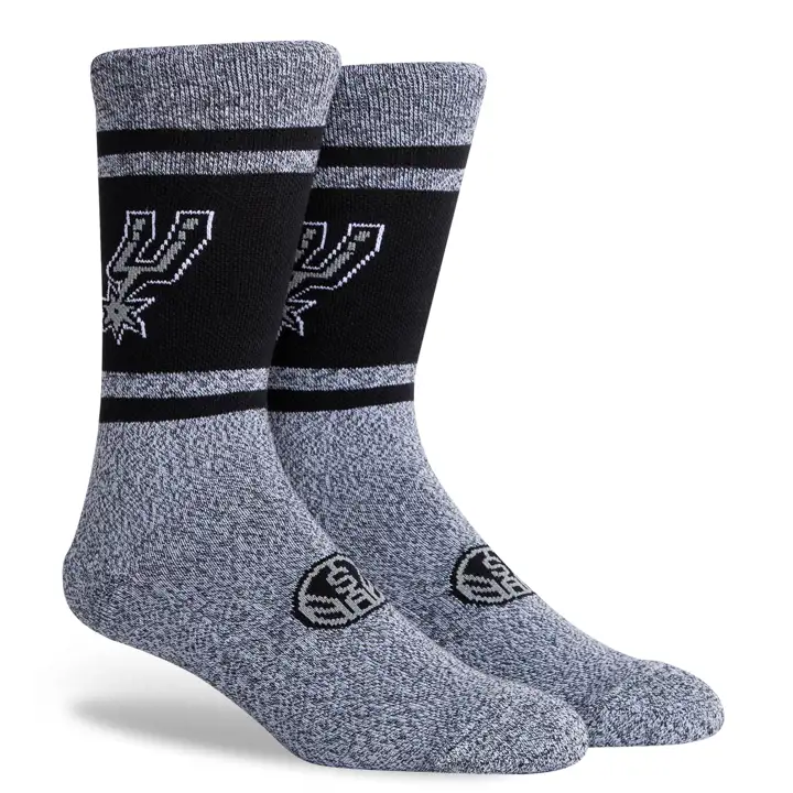 Chaussettes d'équipage universitaires NBA San Antonio Spurs noir