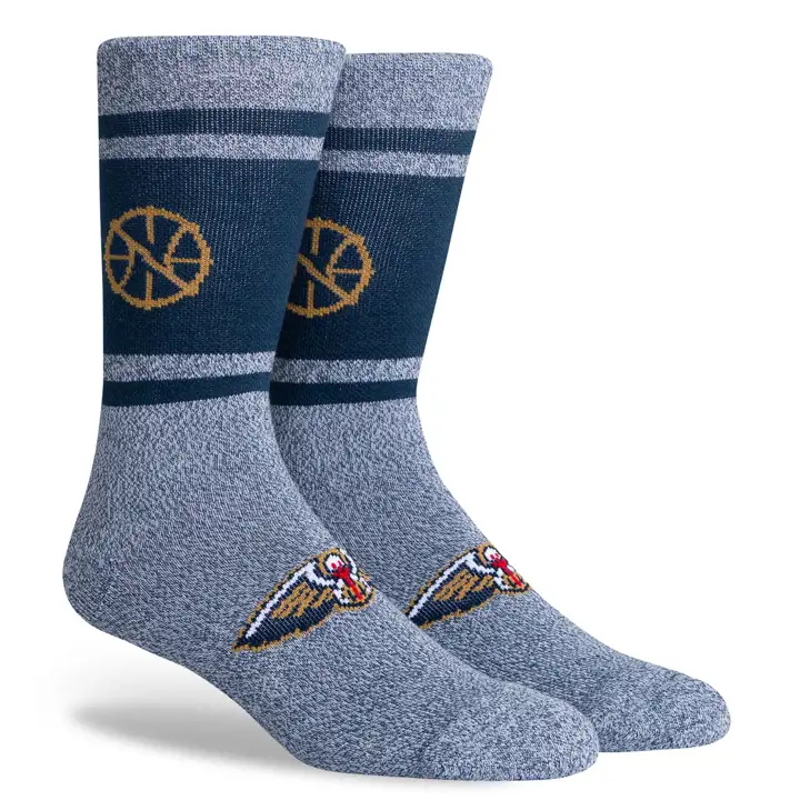 Chaussettes d'équipage universitaires NBA des Pélicans de la Nouvelle-Orléans marines