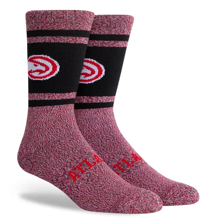 Atlanta Hawks NBA Chaussettes mi-mollet universitaire noires/rouges