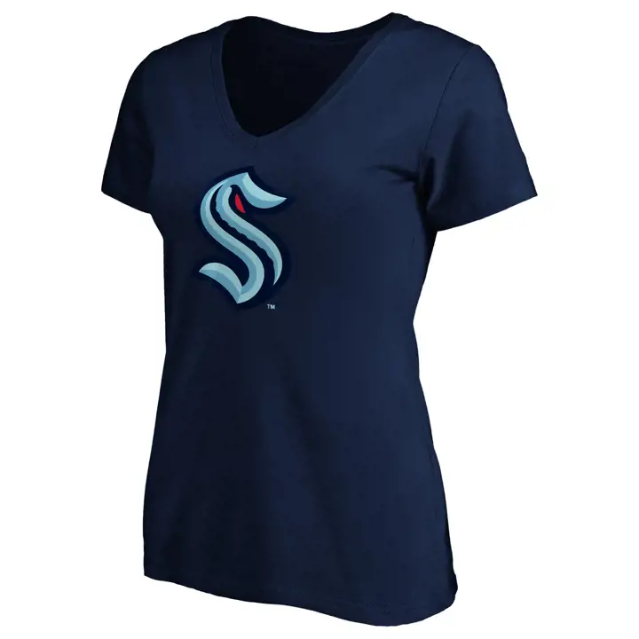 T-shirt Kraken LNH pour femme, logo Prim, taille S, couleur marine