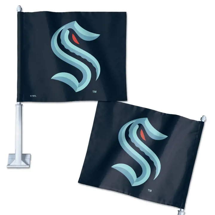 Drapeau de voiture des Kraken de Seattle