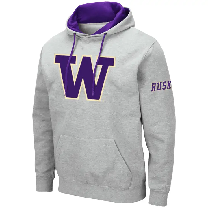 Washington Huskies 2F NCAA Big Logo Hoodie gris clair