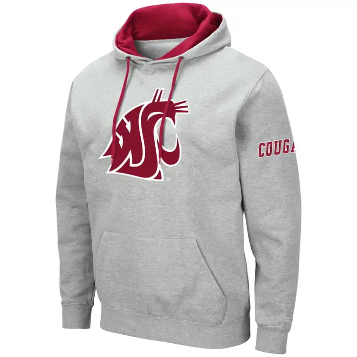 Washington State Cougars 2F NCAA Big Logo Hoodie gris clair