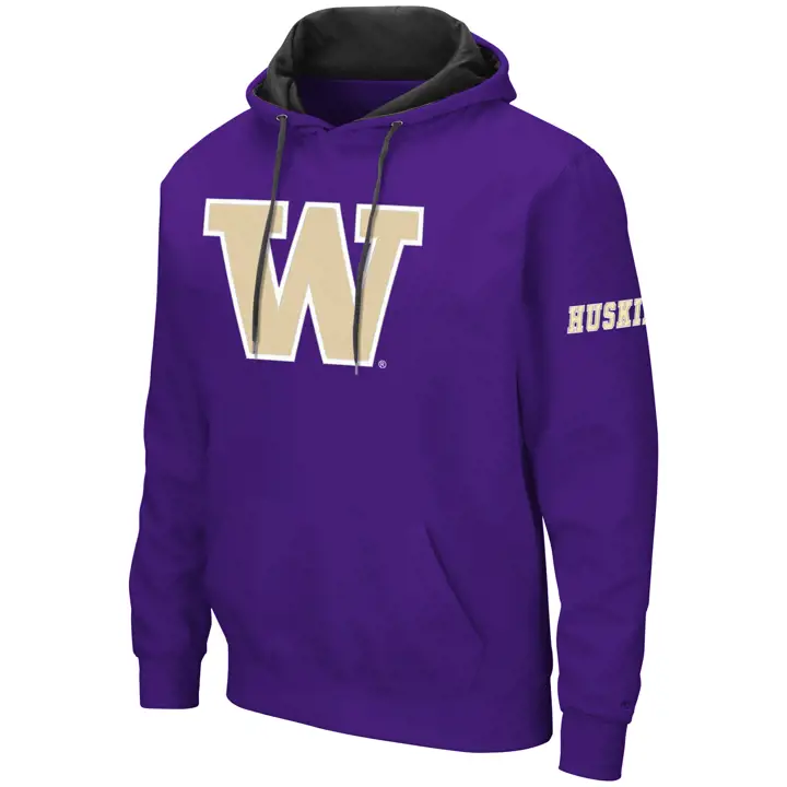 Washington Huskies 2F NCAA Big Logo Hoodie violet