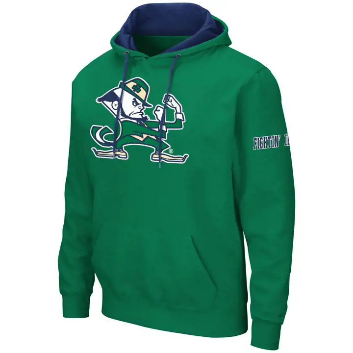 Sweat à capuche grand logo NCAA Notre Dame Fighting Irish 2F vert