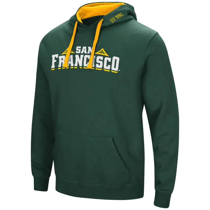 Université de San Francisco 2F NCAA Sweat à capuche avec arche et logo vert
