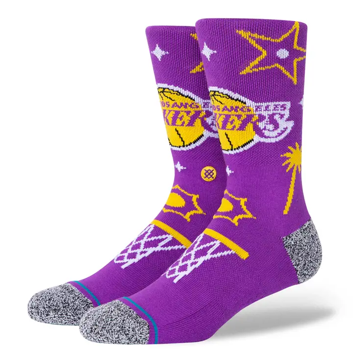Chaussettes d'équipage Los Angeles Lakers NBA Landmarks