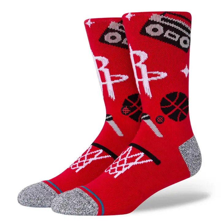Houston Rockets NBA Landmarks Crew Sock rouge