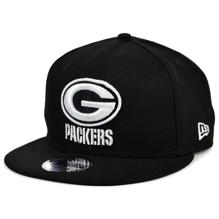 Casquette 9Fifty basique noire et blanche NFL des Green Bay Packers