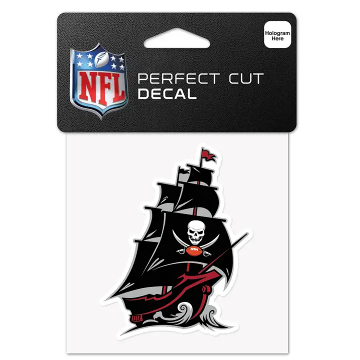 Autocollant découpé (die cut) des Tampa Bay Buccaneers 4x4 - Couleur ast