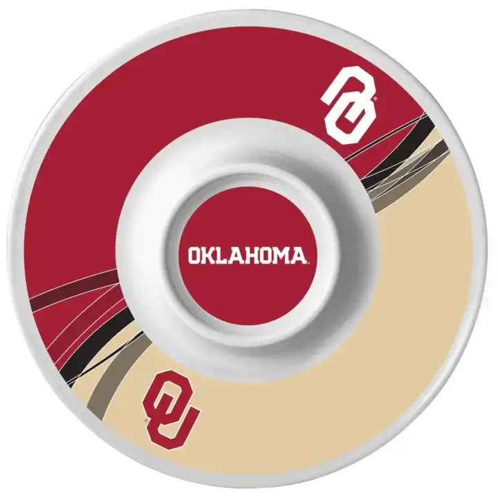 Oklahoma Sooners Plat de service mélamine pour chips et trempette