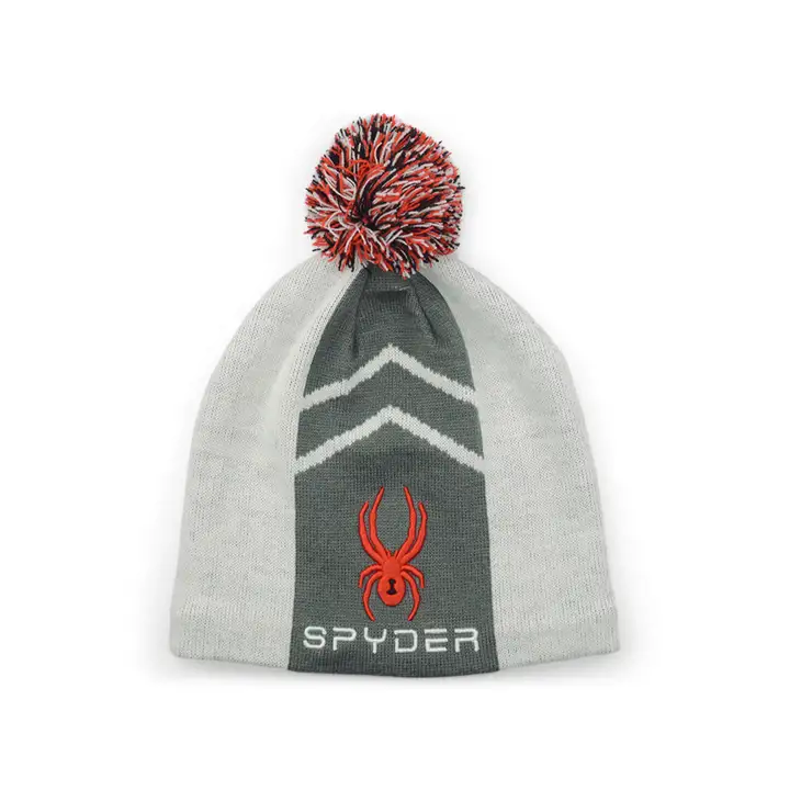 Lids Bonnet à pompon Spyder x Lids gris/blanc